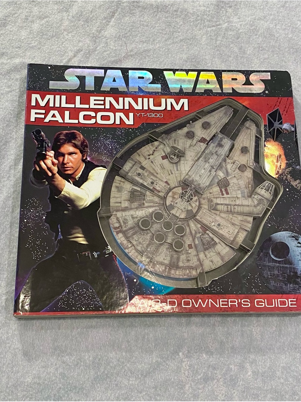 Star Wars Millennium Falcon Book Cover - Black, Red, White, Gray